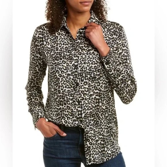 Equipment Reese Leopard Print Button Down Shirt Size XS - Picture 2 of 15